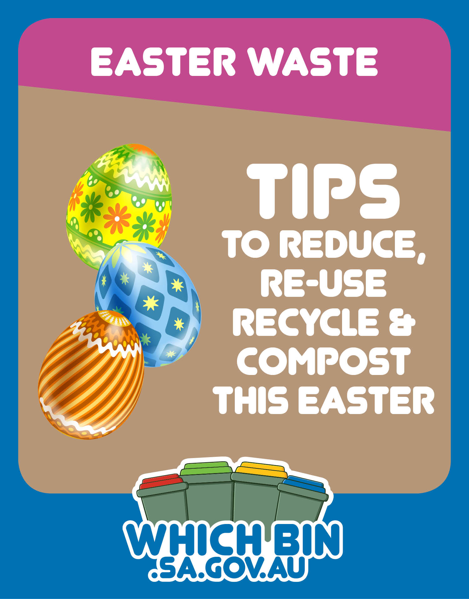 Avoid, reduce, reuse, recycle and compost waste this Easter Which Bin SA