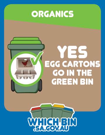 Cardboard egg cartons are good to go in the green bin.