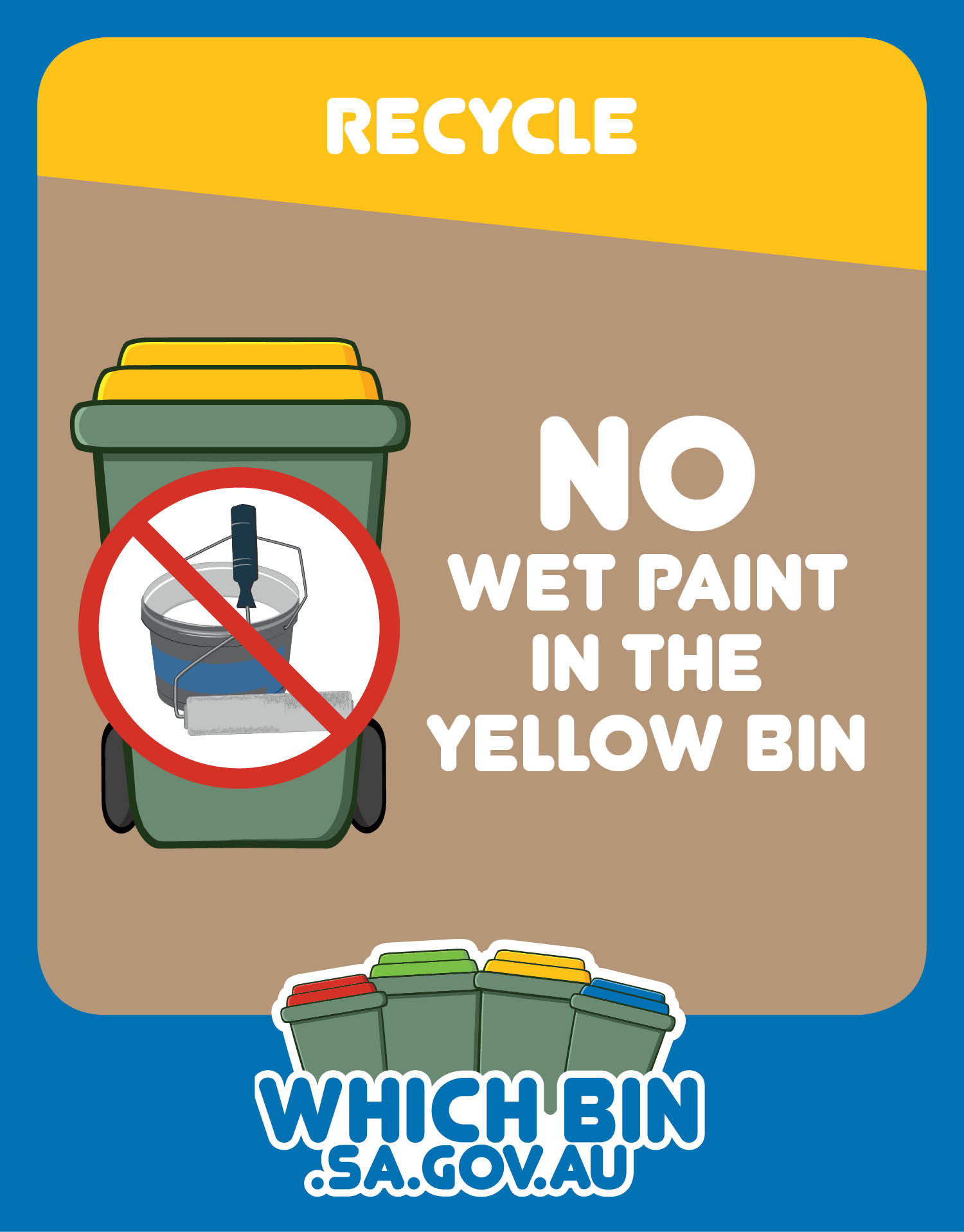 Wet paint and other liquids can send recyclables to waste Which Bin SA
