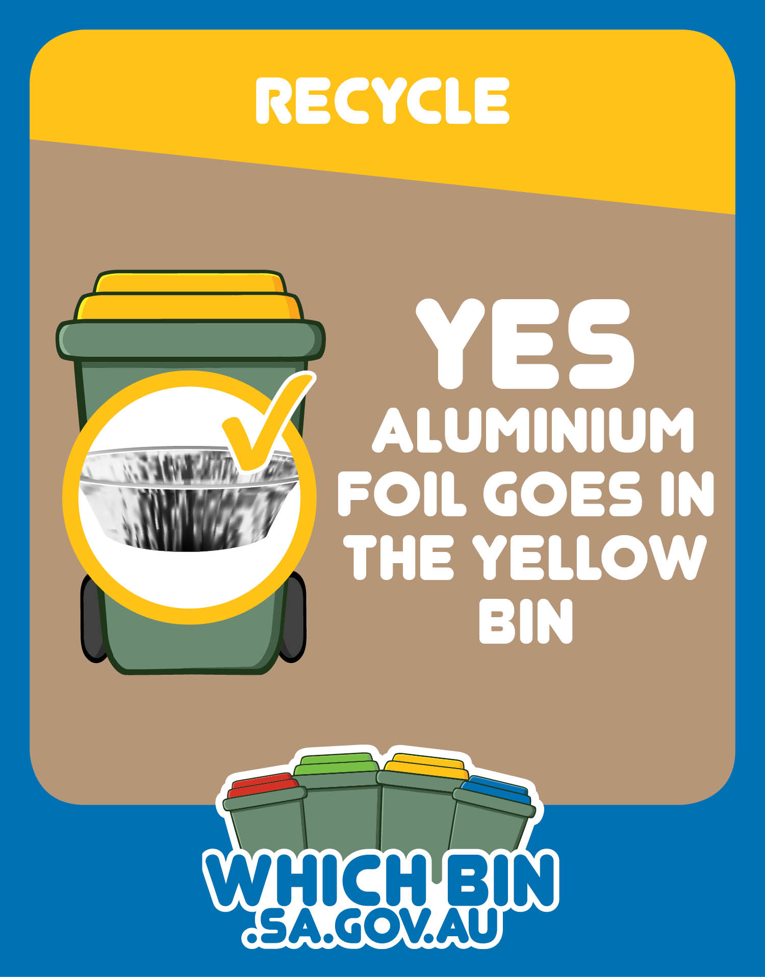 Aluminium foil trays and wrapping are 100 recyclable Which Bin SA