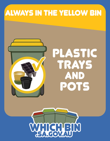 Always in the yellow bin: plastic trays and pots